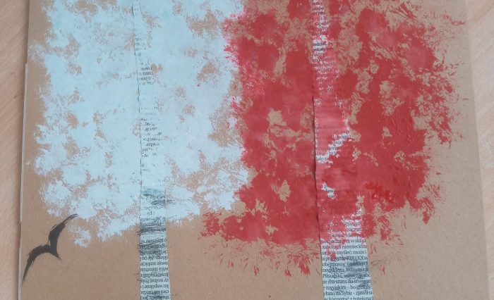 Biało-czerwone drzewa